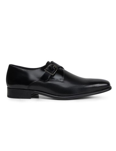 Zapato con hebilla de piel con plantilla extraible color negro