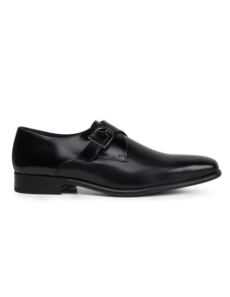 chaussure avec boucle de peau le noir MERINO-BLACK