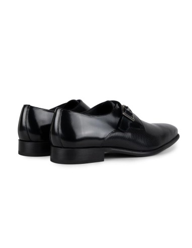 Black leather monkstrap