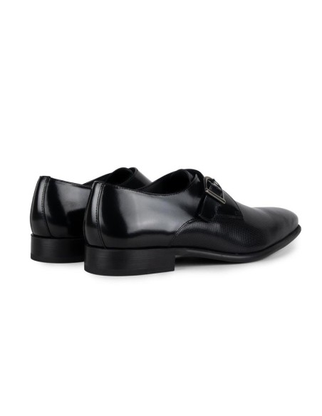 Black leather monkstrap
