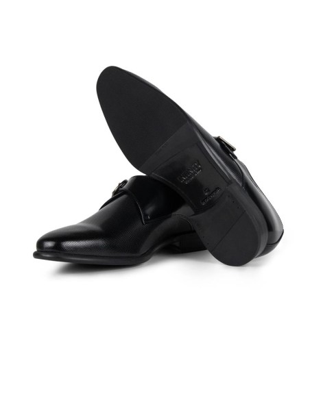 chaussure avec boucle de peau le noir MERINO-BLACK