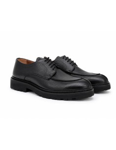 Derby de piel con costura color negro