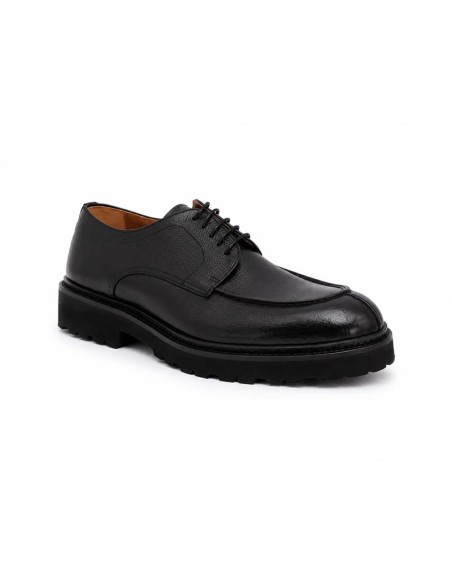 Black leather derby