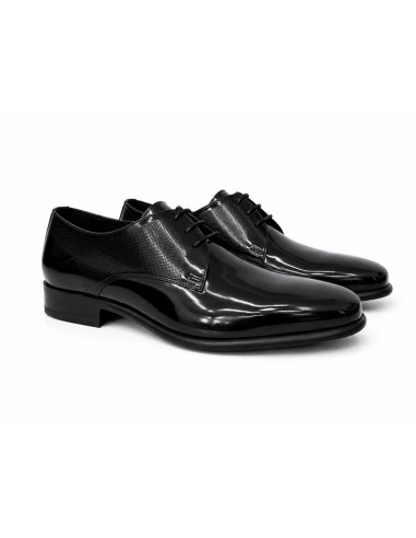 Black leather derby