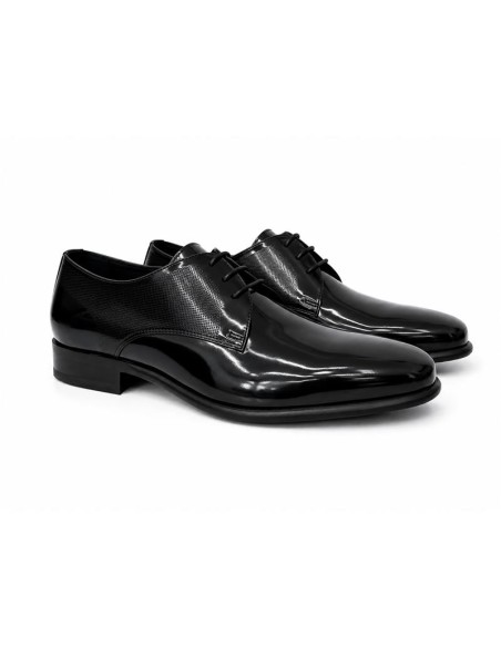 Black leather derby