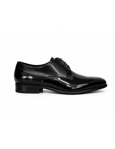 Black leather derby