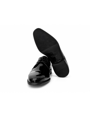Black leather derby