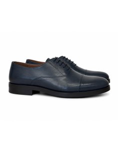 Oxford de piel con costura color azul