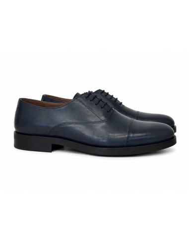Oxford de piel con costura color azul