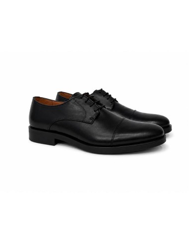 Derby de piel con costura color negro