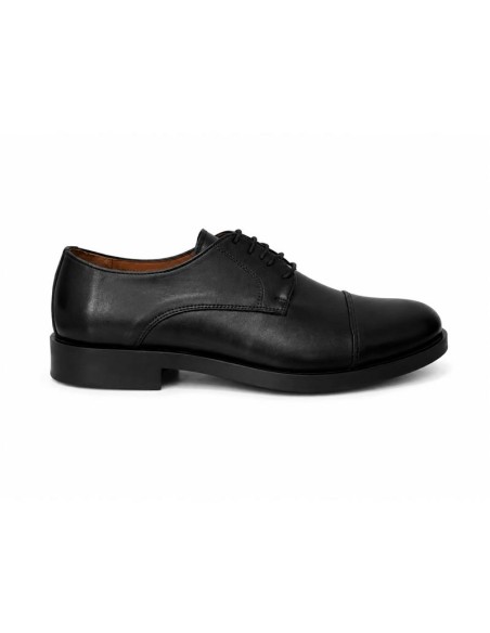 Derby de piel con costura color negro