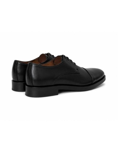 Derby de piel con costura color negro