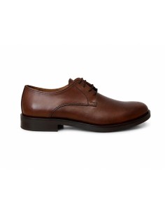 Derby de piel con costura color marrón 2
