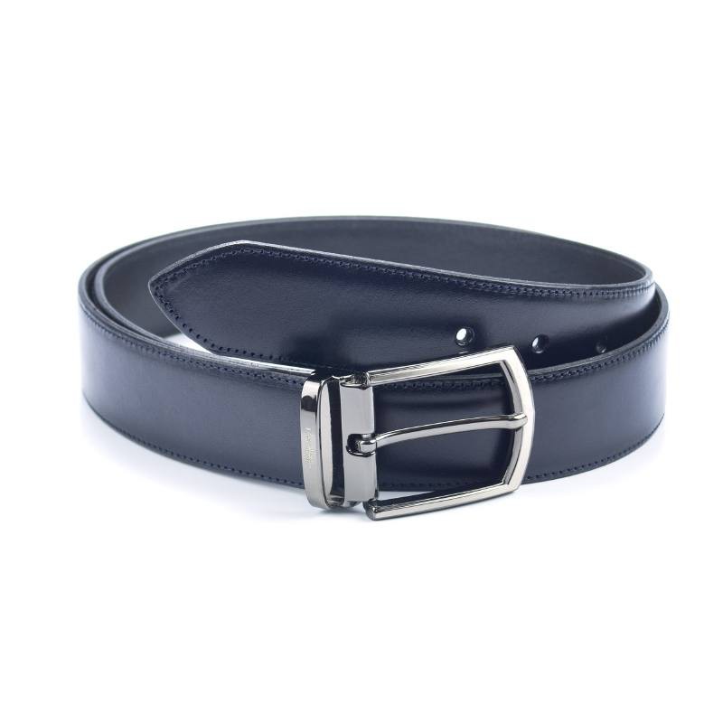 blue leather belt B-DIFON-NAVY