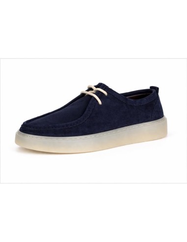 Derby casual de ante de piso antideslizante color azul