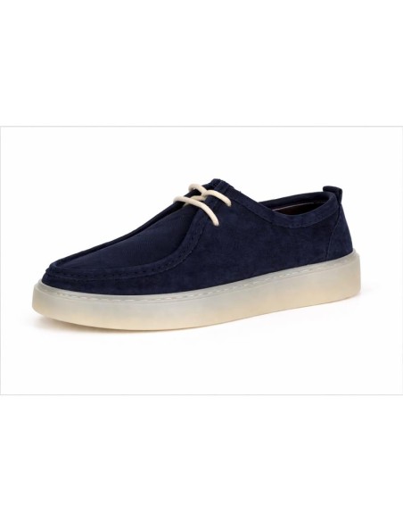 Casual derby suède bleu LERITE-NAVY