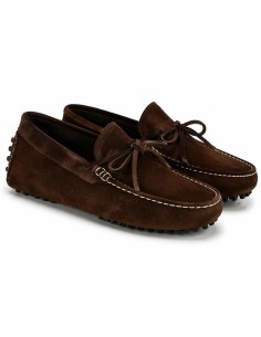 Mocasín de ante con lazo color marrón
