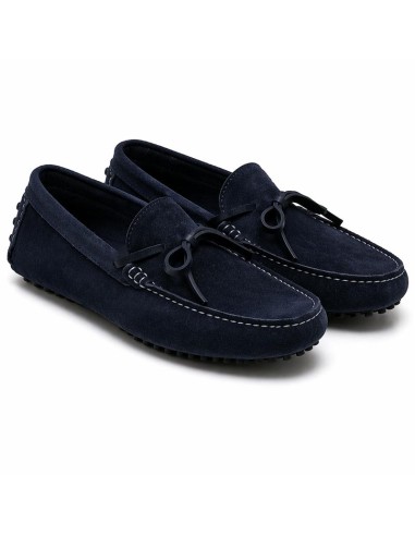 Blue suede moccasin