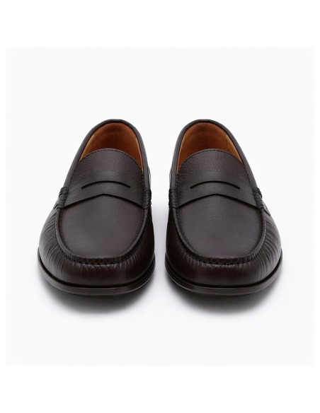 Black leather moccasin