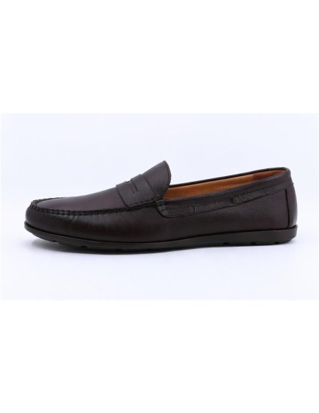 Black leather moccasin