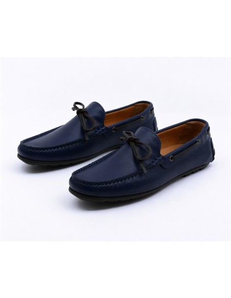 Mocassin de peau bleu NOLAVI-NAVY