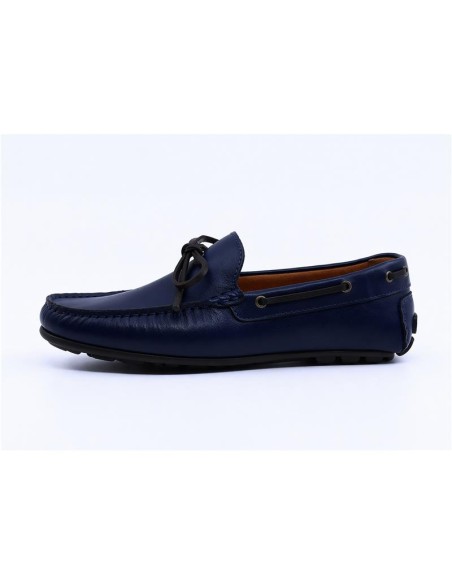Mocassin de peau bleu NOLAVI-NAVY