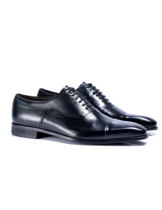 Oxford de piel de costura vuelta color negro