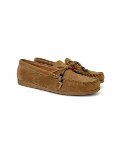 Light Brown leather women's moccasins