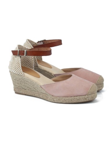 Espadrilles femme en cuir rose W-AFELA-ROSA