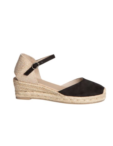 black solid color espadrilles for women W-ANIKE-BLACK