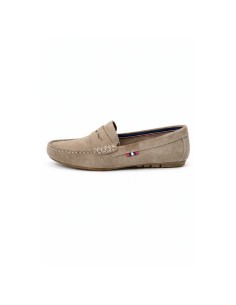 Mocasines de mujer de ante con antifaz color gris