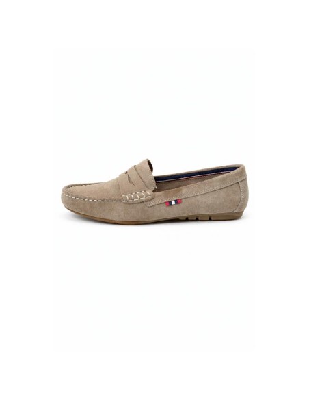 Mocasines de mujer de ante con antifaz color gris