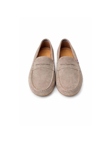 Mocasines de mujer de ante con antifaz color gris