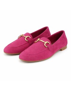 Pink suede women's moccasins