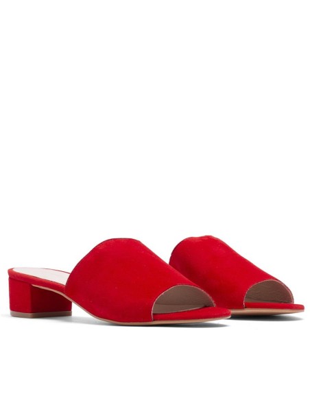 sandales femme suède rouge W-SIROVE-RED