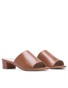 Brown leather women's sandals