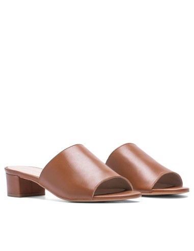 Brown leather women's sandals