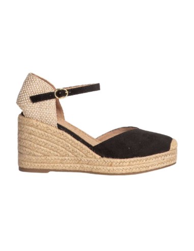 black solid color espadrilles for women W-AVALANA-NEGRO