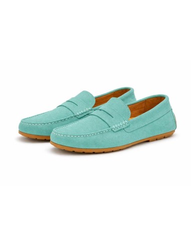 Mocasín de ante con antifaz color verde