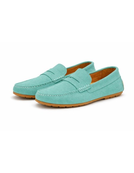 Mocasín de ante con antifaz color verde