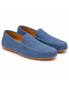 Mocassin suède bleu SEVINO-BLUE