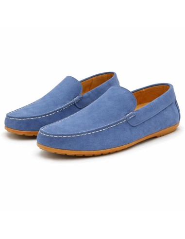 Mocassin suède bleu SEVINO-BLUE