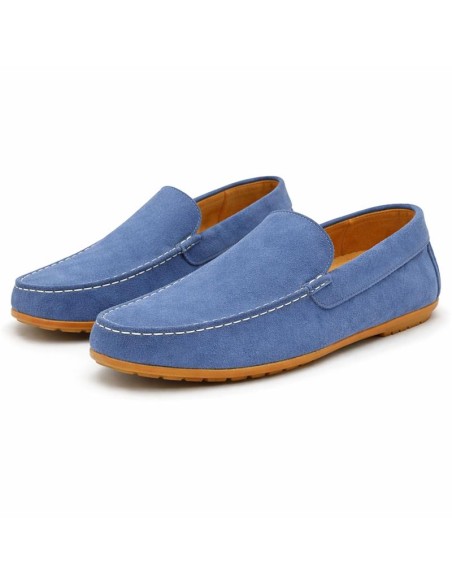 Mocassin suède bleu SEVINO-BLUE