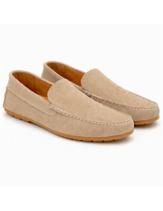 Mocasín de ante liso color cuero