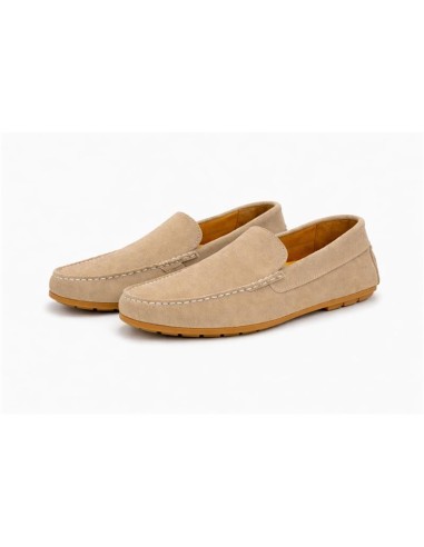 Mocasín de ante liso color cuero