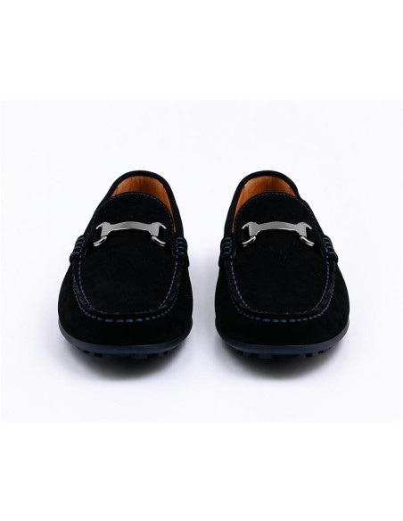 Black suede moccasin