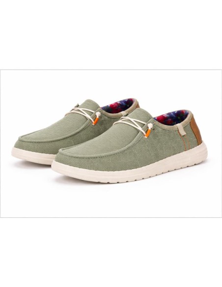 Mocasín de ante liso color verde