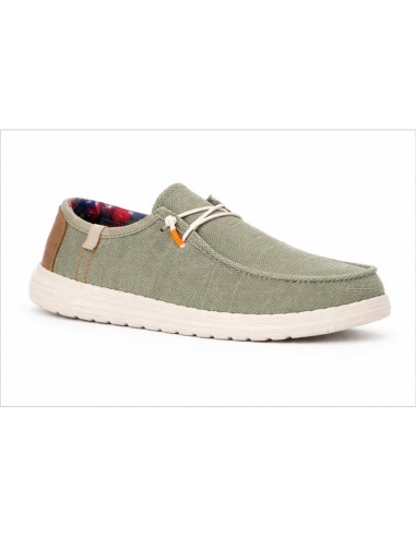Green suede moccasin