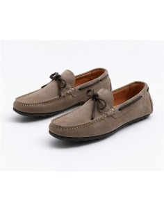Beige suede moccasin