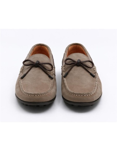 Mocassin suède beige SOLAVI-TAUPE